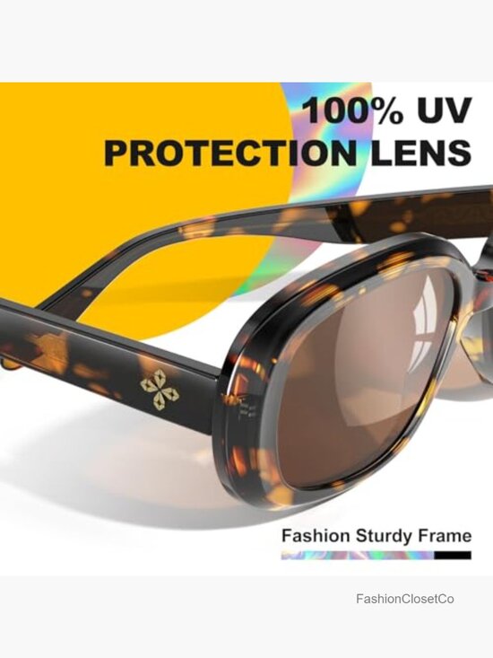 Oversized Square Sunglasses TR90 Frame UV400 Protection main image 4